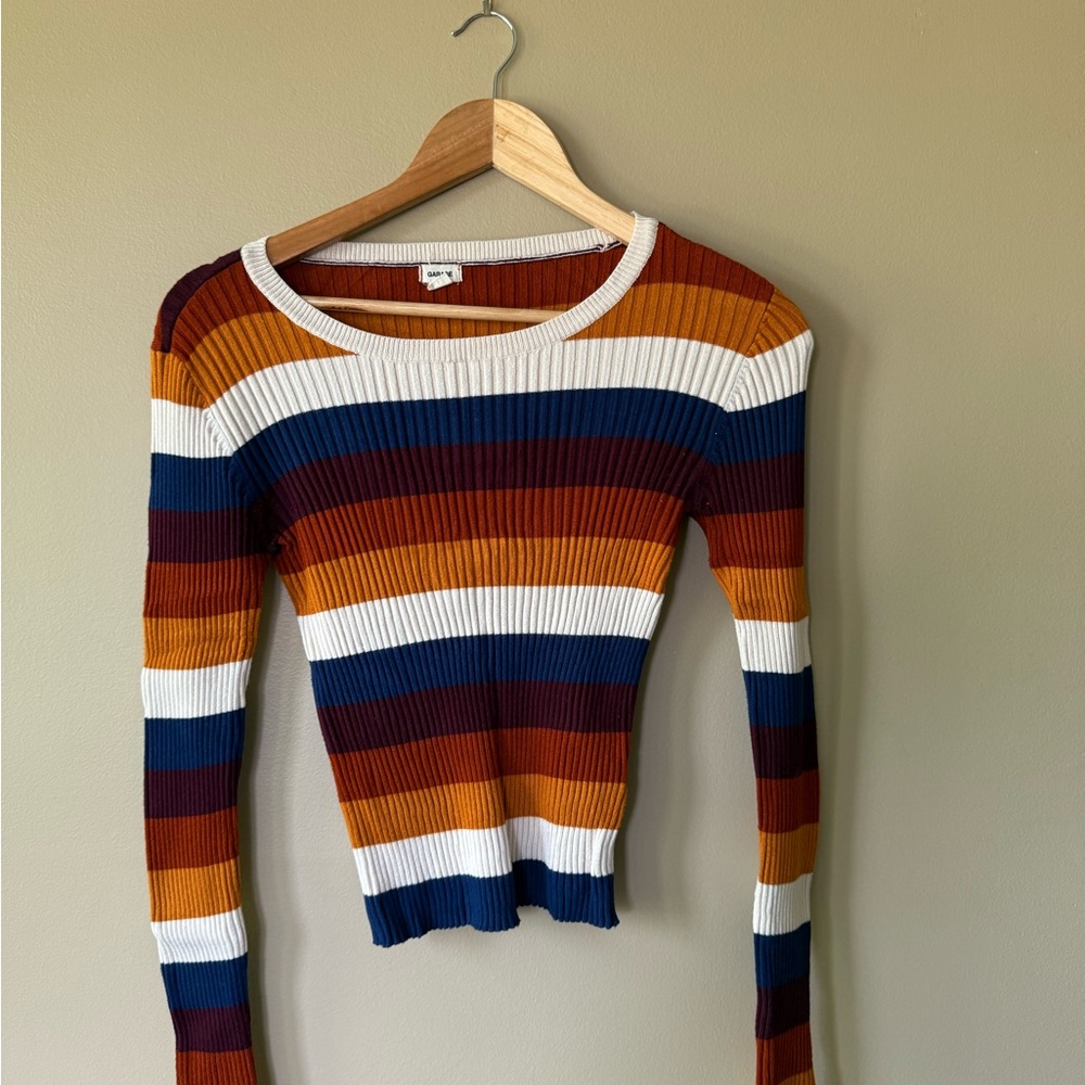 Garage Multicolor Striped Long Sleeve Top